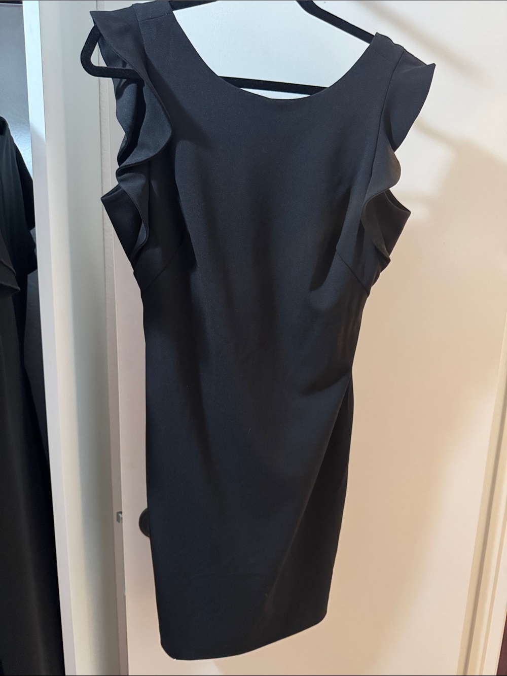 Calvin Klein Black Ruffle Sleeve Mini Dress